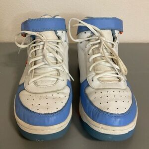 Reebok White and Blue High-Top Sneakers